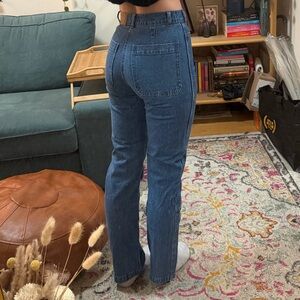 Classic High-Rise Straight Leg Women’s Jeans - Dark Blue